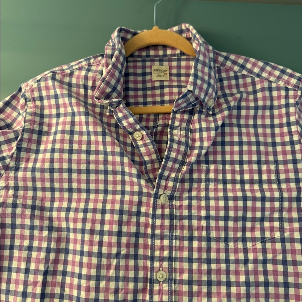 J. Crew Purple and White Plaid Button Down Shirt